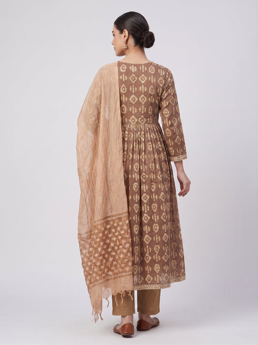 Bhagalpuri Cotton Printed Kurta Set with Dupatta