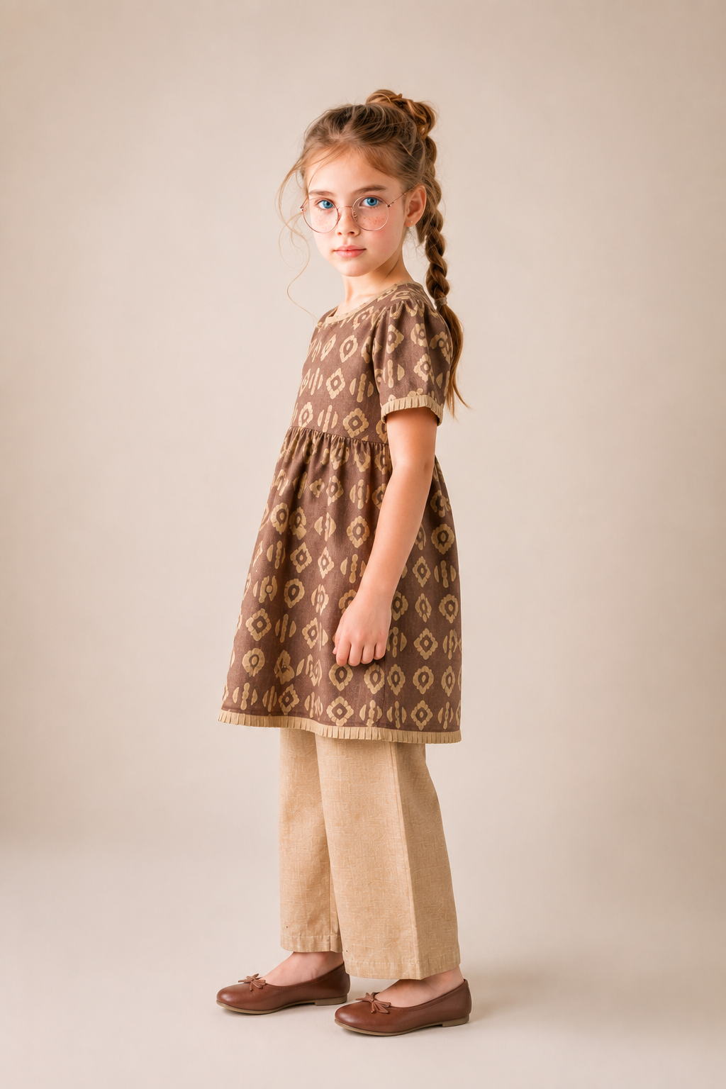Neemroz Cotton Bhagalpuri Printed Dress Set for Girls