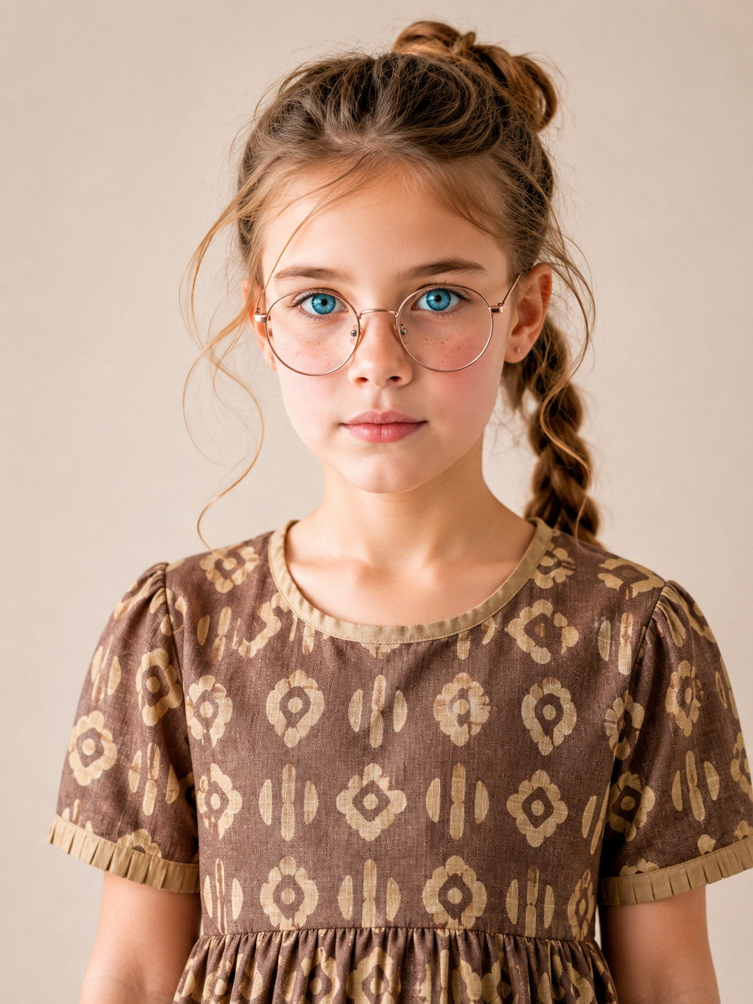 Neemroz Cotton Bhagalpuri Printed Dress Set for Girls