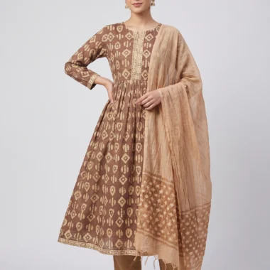 Bhagalpuri Cotton Printed Kurta Set with Dupatta for Women