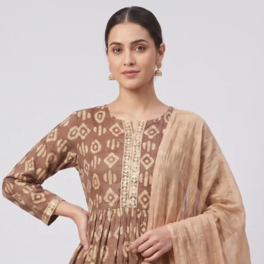 Bhagalpuri Cotton Printed Kurta Set with Dupatta
