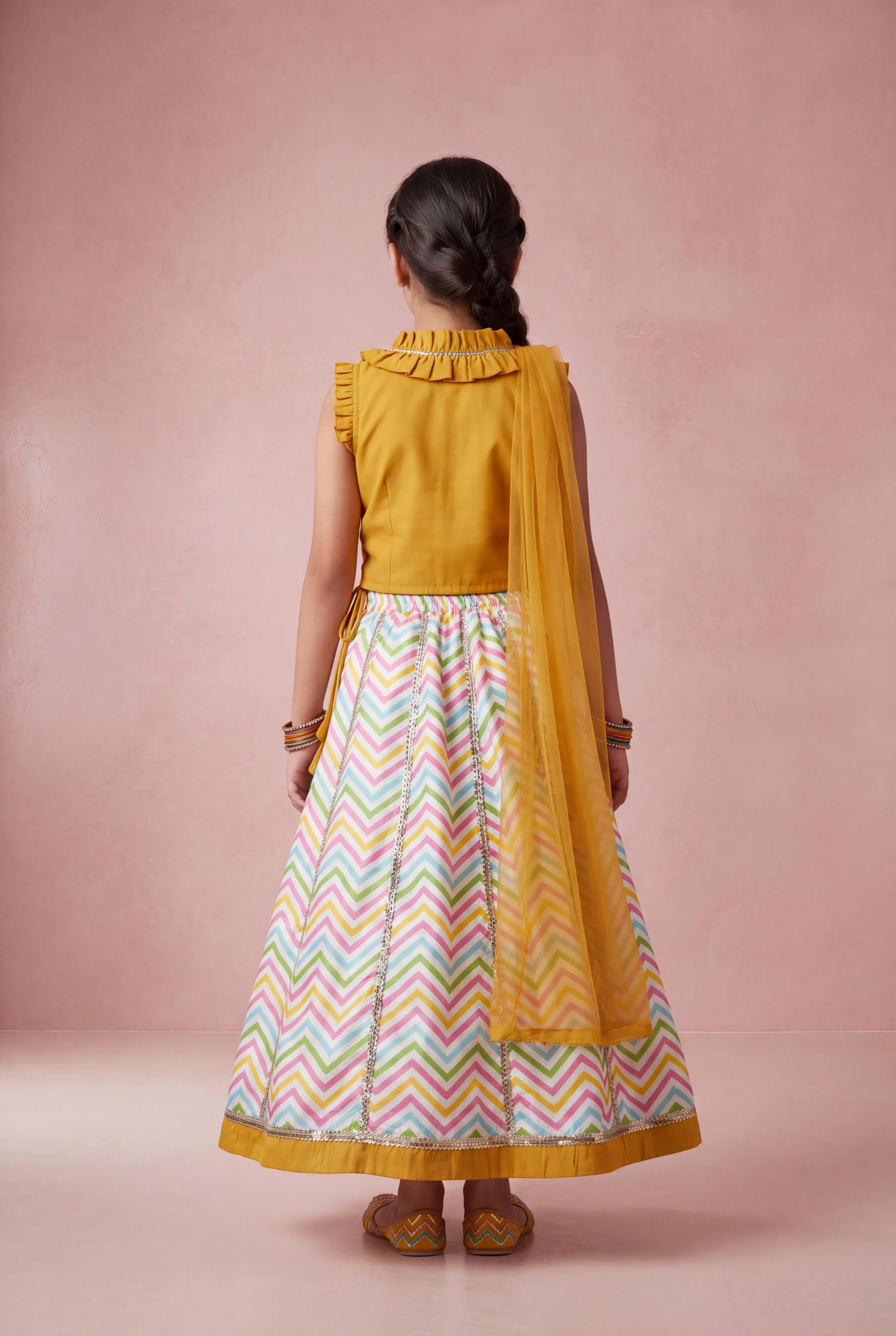 Girls Traditional Lehenga Set with Dupatta - Image 4
